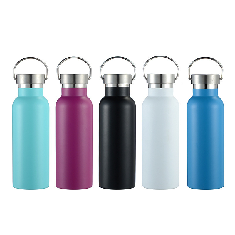 Termos sport cu gură largă, din oțel inoxidabil 304, pereți dubli, exterior vopsit cu spray, capacitate mare