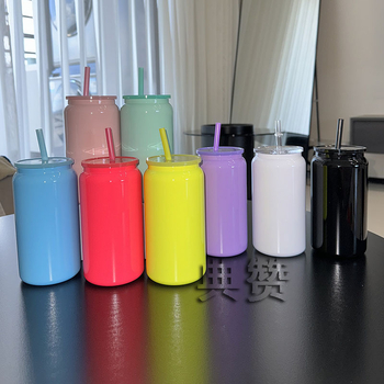 Noul pahar termo din oțel inoxidabil de 16 oz, portabil pentru exterior, cu pai – cană de cafea pentru bărbați, femei și studenți