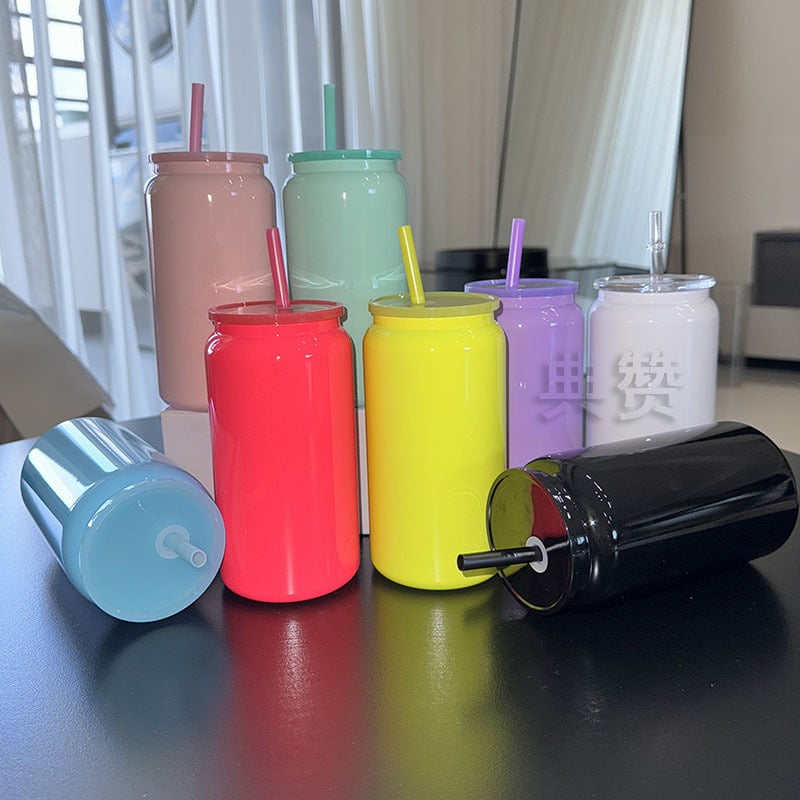 Noul pahar termo din oțel inoxidabil de 16 oz, portabil pentru exterior, cu pai – cană de cafea pentru bărbați, femei și studenți