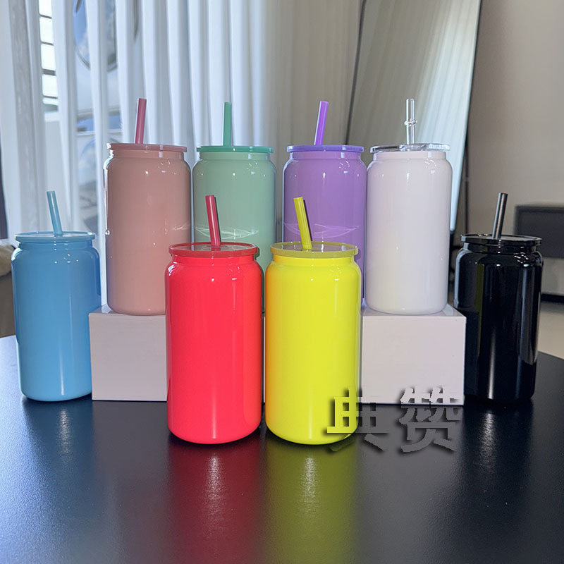 Noul pahar termo din oțel inoxidabil de 16 oz, portabil pentru exterior, cu pai – cană de cafea pentru bărbați, femei și studenți