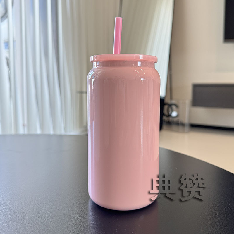 Noul pahar termo din oțel inoxidabil de 16 oz, portabil pentru exterior, cu pai – cană de cafea pentru bărbați, femei și studenți