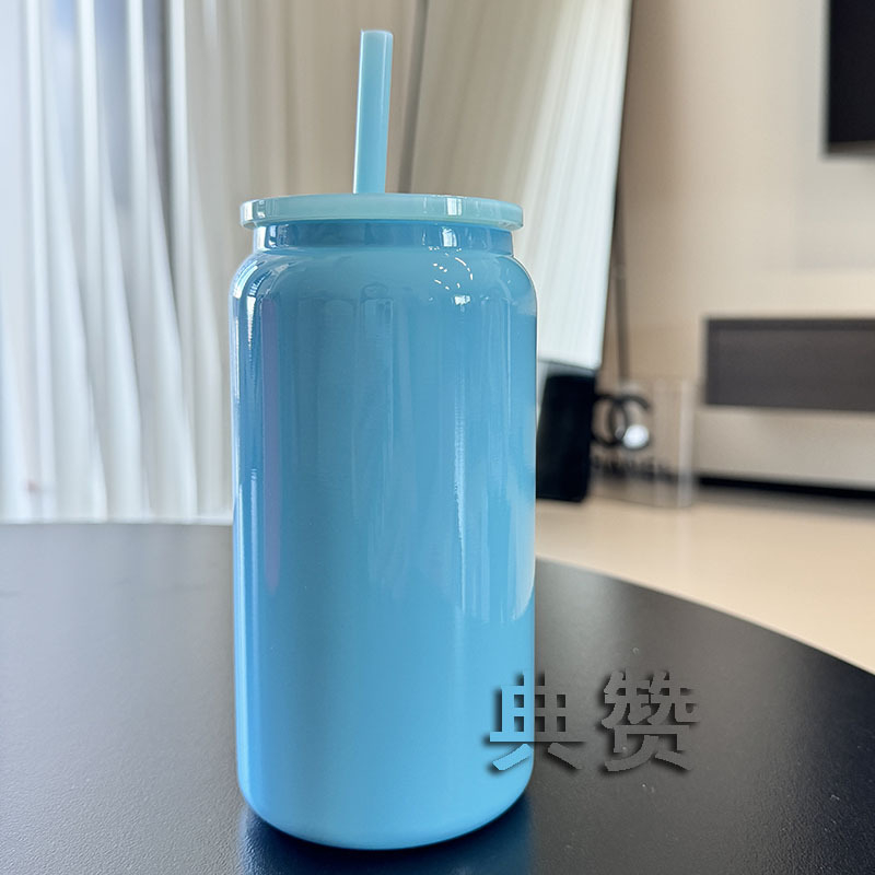 Noul pahar termo din oțel inoxidabil de 16 oz, portabil pentru exterior, cu pai – cană de cafea pentru bărbați, femei și studenți