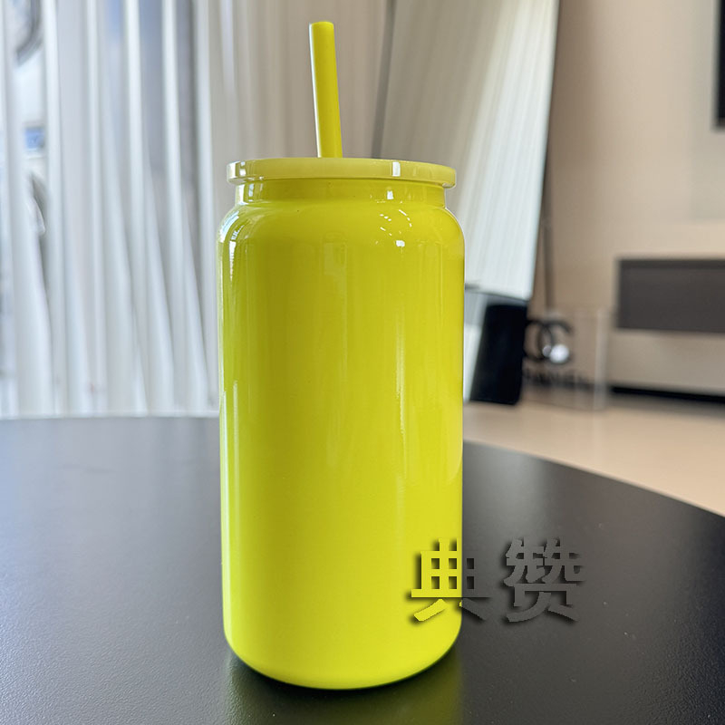 Noul pahar termo din oțel inoxidabil de 16 oz, portabil pentru exterior, cu pai – cană de cafea pentru bărbați, femei și studenți