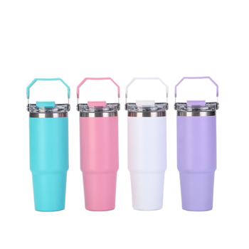 Cană auto din oțel inoxidabil, 30 oz, cu mâner, capac dublu, izolație vid, interior 304, exterior 201, personalizabil