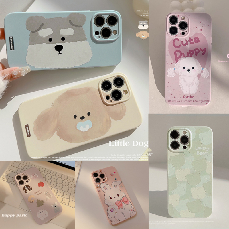 TPU futrola za iPhone 11–14 i 16 Pro Max s grafiti uljnom slikom šteneta, potpuna zaštita