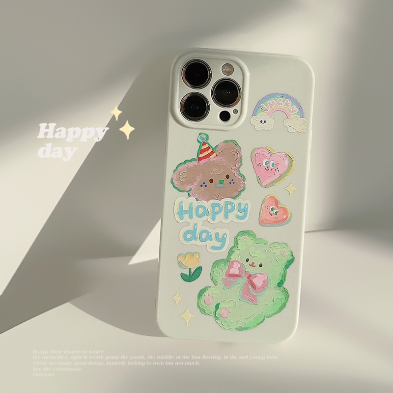 TPU futrola za iPhone 11–14 i 16 Pro Max s grafiti uljnom slikom šteneta, potpuna zaštita