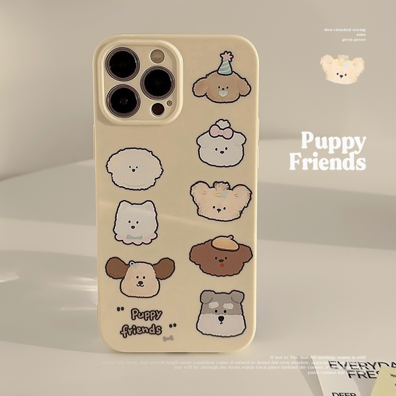 TPU futrola za iPhone 11–14 i 16 Pro Max s grafiti uljnom slikom šteneta, potpuna zaštita