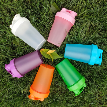 Shaker pentru sport în aer liber, cană pentru proteine și milkshake, capac mare, plastic PP