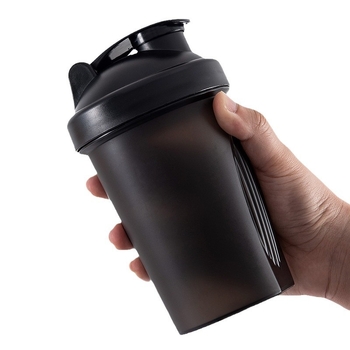 Shaker pentru sport în aer liber, cană pentru proteine și milkshake, capac mare, plastic PP