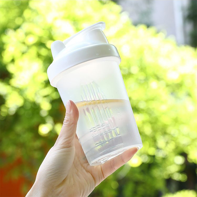 Shaker pentru sport în aer liber, cană pentru proteine și milkshake, capac mare, plastic PP