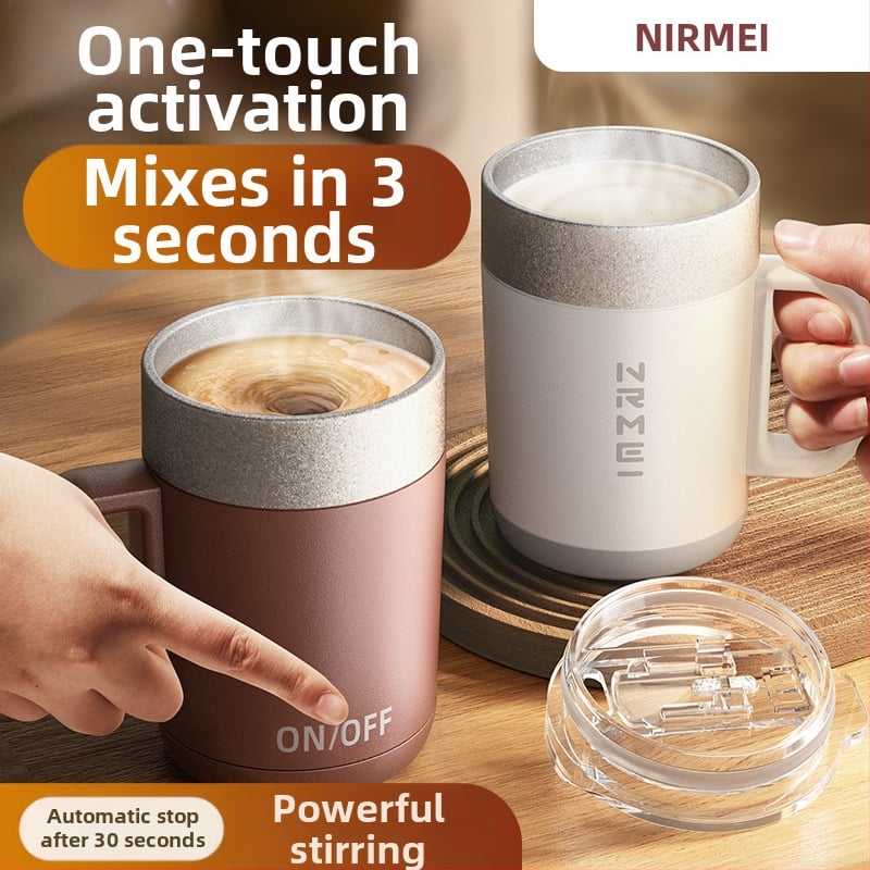 Cana automată de amestecare pentru cafea, electrică, portabilă, cu rotație magnetică, reîncărcabilă pentru birou