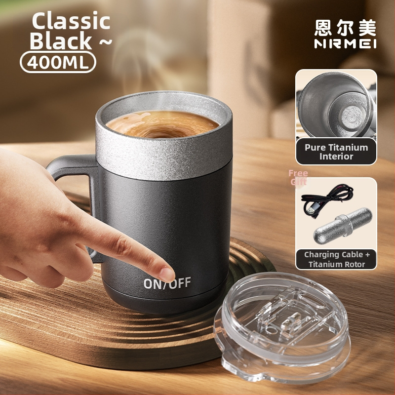 Cana automată de amestecare pentru cafea, electrică, portabilă, cu rotație magnetică, reîncărcabilă pentru birou
