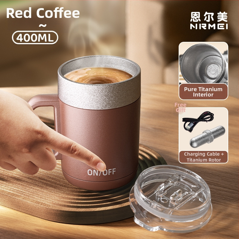 Cana automată de amestecare pentru cafea, electrică, portabilă, cu rotație magnetică, reîncărcabilă pentru birou