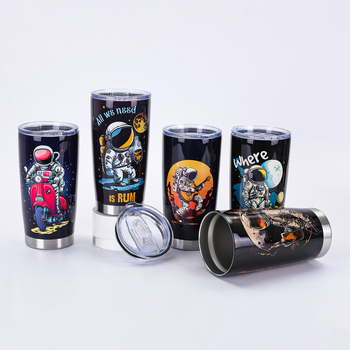 Căniță termică creativă pentru mașină, 20 oz, seria Astronaut, interior din oțel inoxidabil 304, exterior din oțel inoxidabil 201