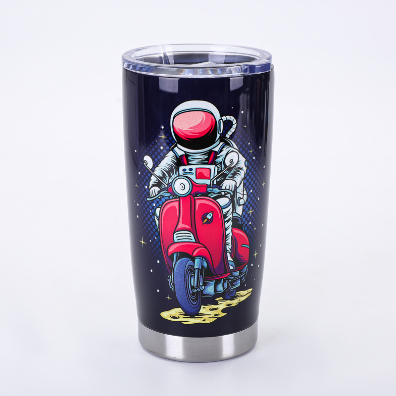 Căniță termică creativă pentru mașină, 20 oz, seria Astronaut, interior din oțel inoxidabil 304, exterior din oțel inoxidabil 201