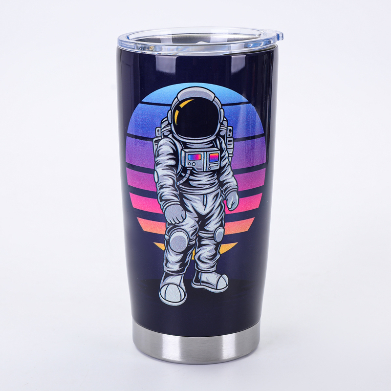 Căniță termică creativă pentru mașină, 20 oz, seria Astronaut, interior din oțel inoxidabil 304, exterior din oțel inoxidabil 201