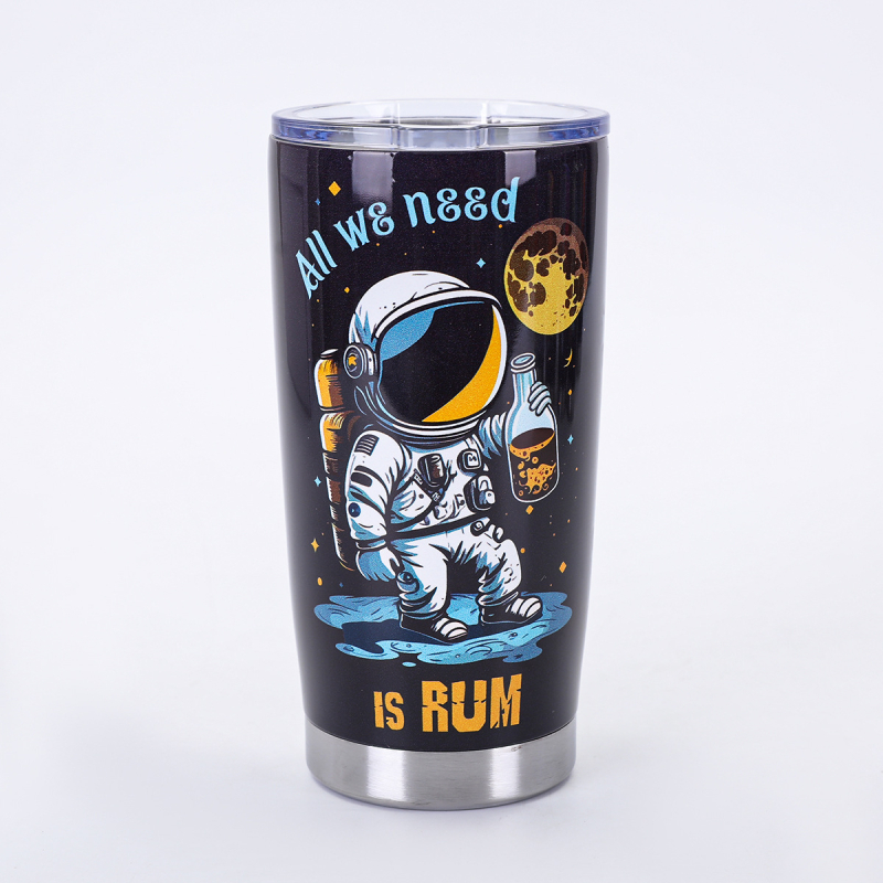 Căniță termică creativă pentru mașină, 20 oz, seria Astronaut, interior din oțel inoxidabil 304, exterior din oțel inoxidabil 201