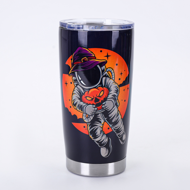 Căniță termică creativă pentru mașină, 20 oz, seria Astronaut, interior din oțel inoxidabil 304, exterior din oțel inoxidabil 201