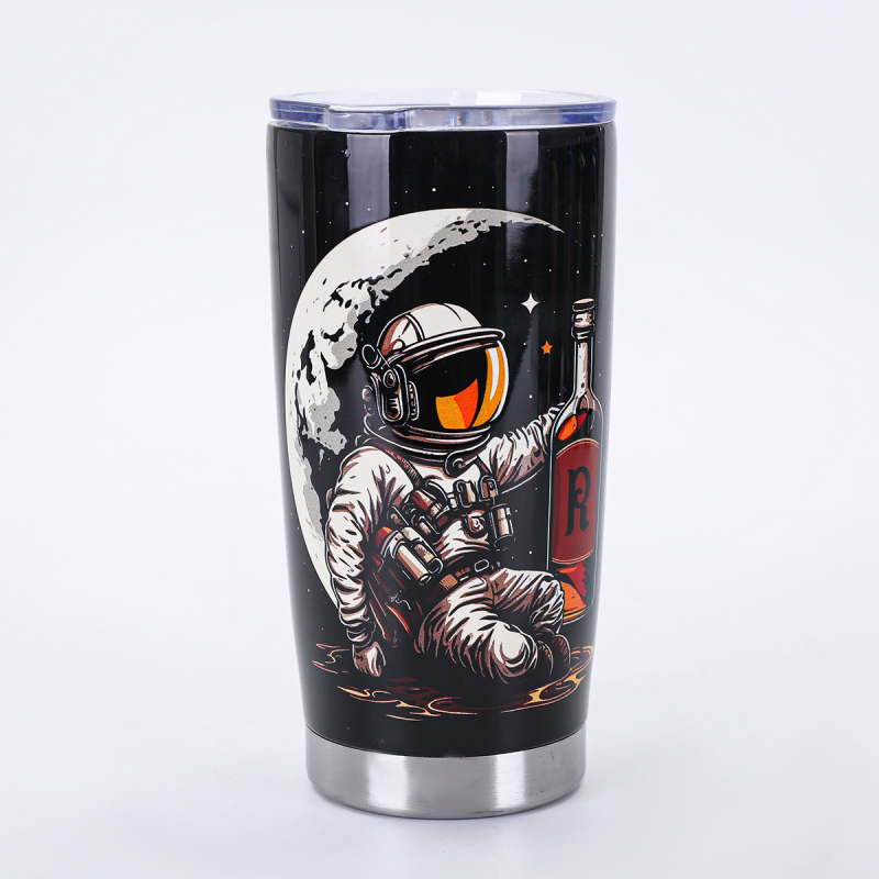 Căniță termică creativă pentru mașină, 20 oz, seria Astronaut, interior din oțel inoxidabil 304, exterior din oțel inoxidabil 201