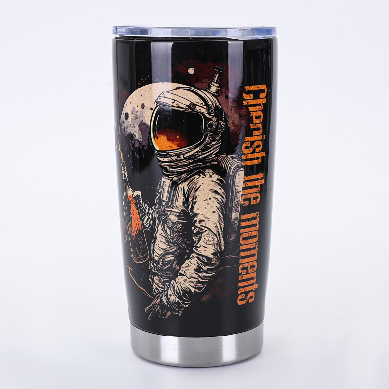 Căniță termică creativă pentru mașină, 20 oz, seria Astronaut, interior din oțel inoxidabil 304, exterior din oțel inoxidabil 201