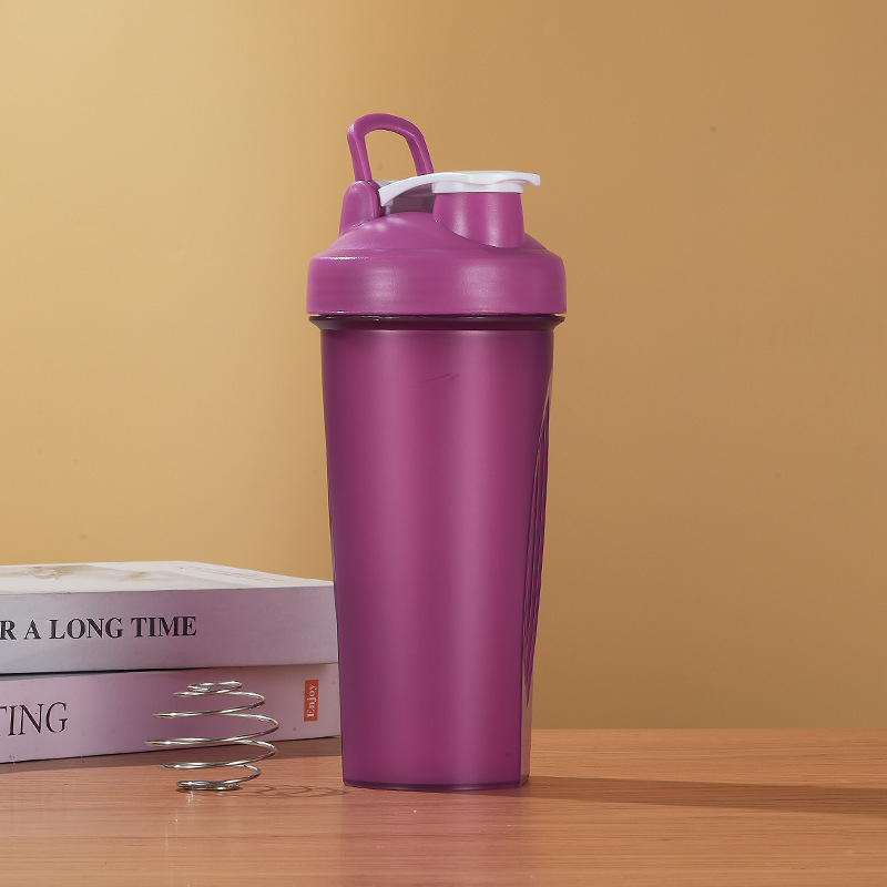 Shaker pentru proteine, sport, îmbunătățit, 600 ml, cu mâner, din plastic transparent