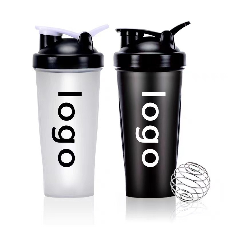 Shaker pentru proteine, sport, îmbunătățit, 600 ml, cu mâner, din plastic transparent