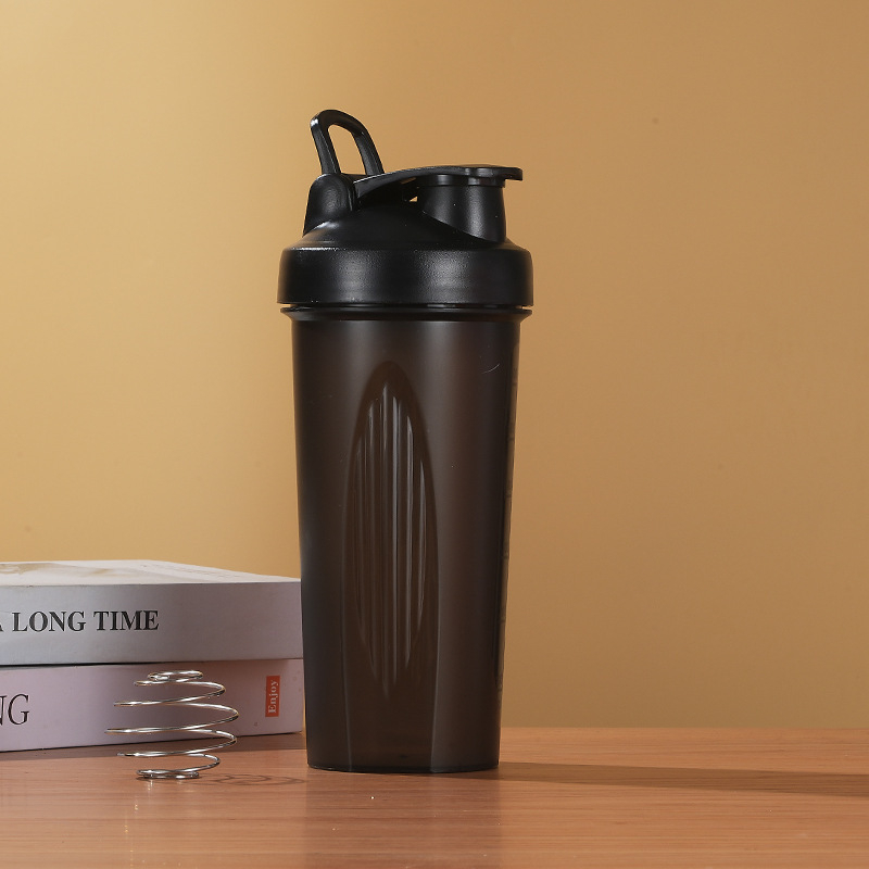 Shaker pentru proteine, sport, îmbunătățit, 600 ml, cu mâner, din plastic transparent