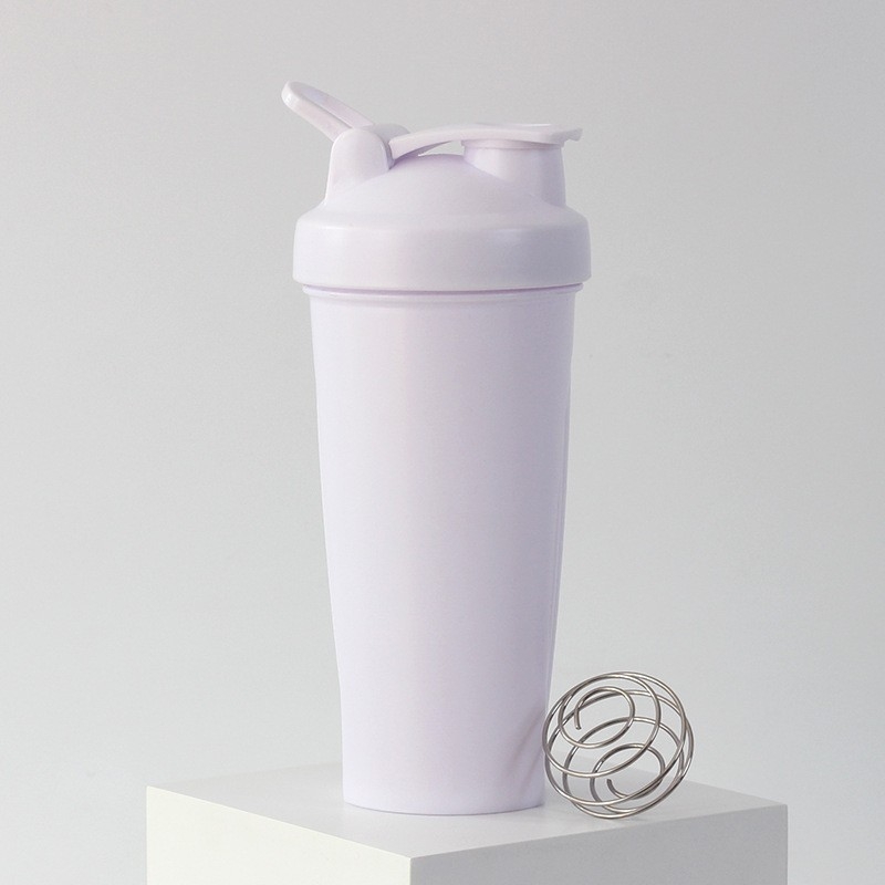 Shaker pentru proteine, sport, îmbunătățit, 600 ml, cu mâner, din plastic transparent