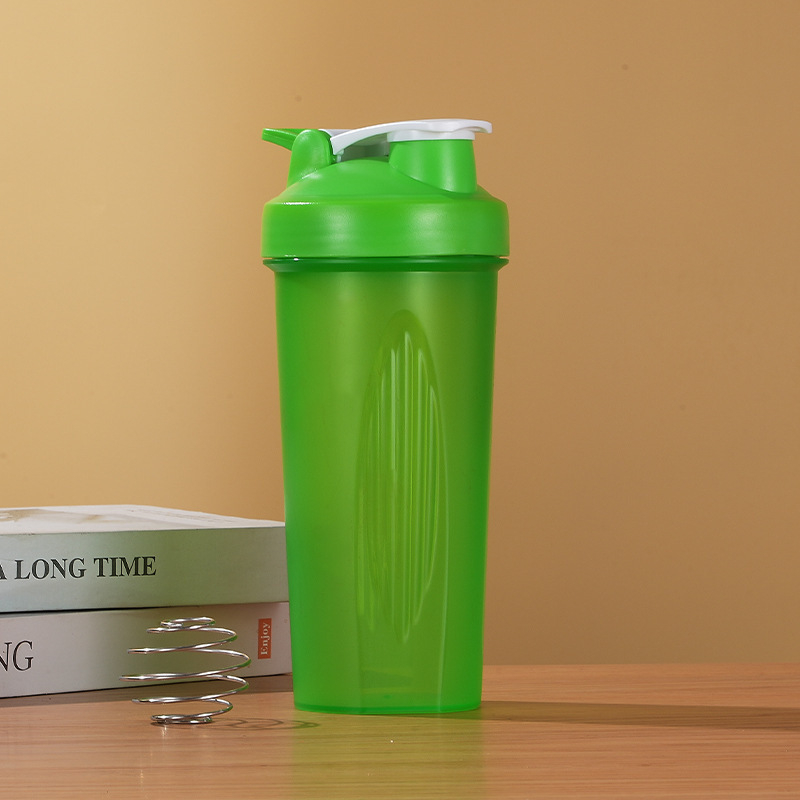 Shaker pentru proteine, sport, îmbunătățit, 600 ml, cu mâner, din plastic transparent