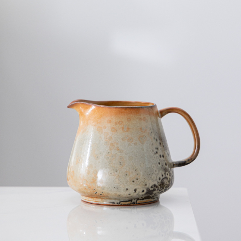 Set ceramic pentru cafea prin turnare manuală, cu ibric ceramic, filtru și pâlnie