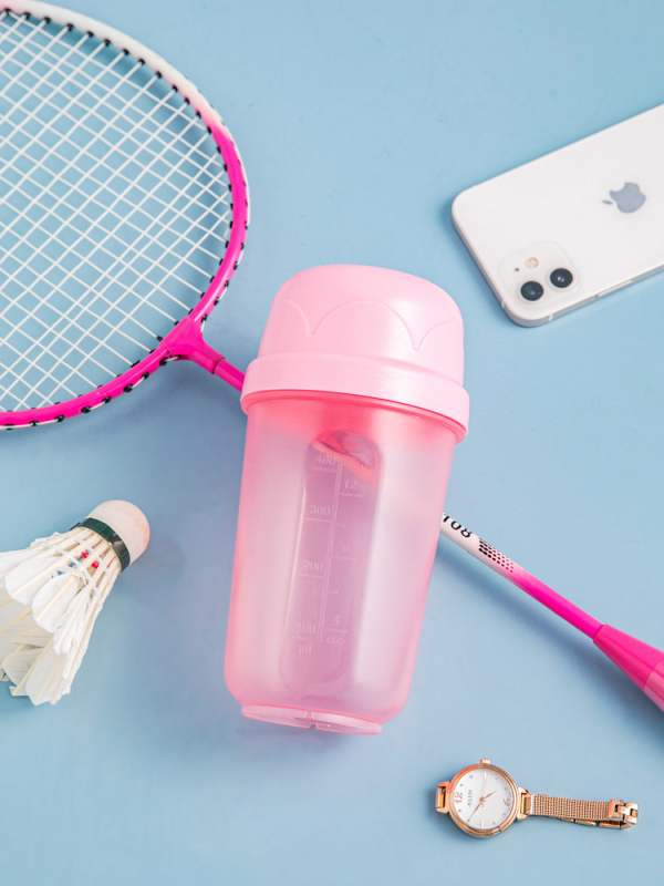 Cana shaker de 500 ml, design color complet – pentru pudra proteică și milkshake, recipient de amestec, plastic imprimabil cu logo