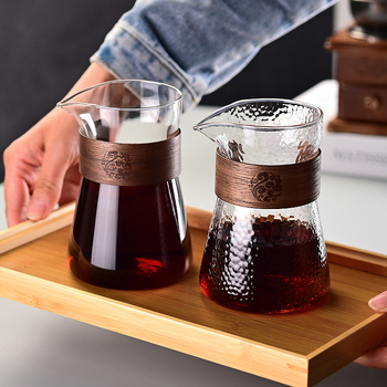 Set de cafea pour-over din sticlă: oală de cafea realizată manual cu ceașcă de degustare