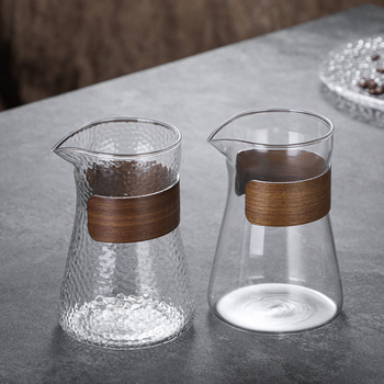Set de cafea pour-over din sticlă: oală de cafea realizată manual cu ceașcă de degustare