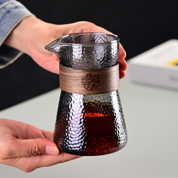 Set de cafea pour-over din sticlă: oală de cafea realizată manual cu ceașcă de degustare