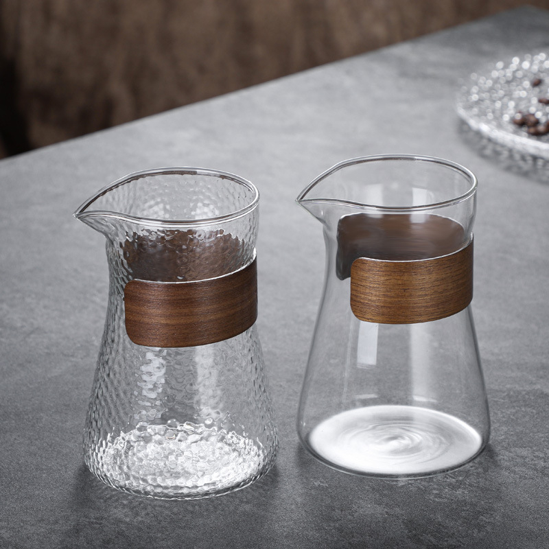 Set de cafea pour-over din sticlă: oală de cafea realizată manual cu ceașcă de degustare