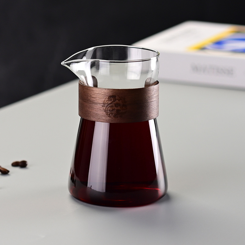 Set de cafea pour-over din sticlă: oală de cafea realizată manual cu ceașcă de degustare