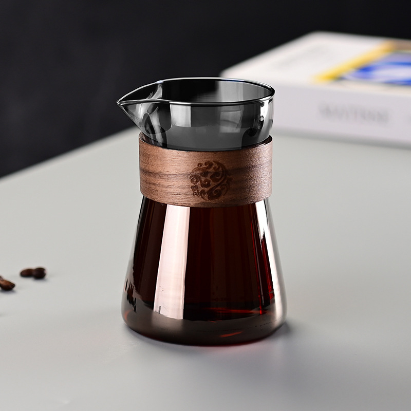 Set de cafea pour-over din sticlă: oală de cafea realizată manual cu ceașcă de degustare
