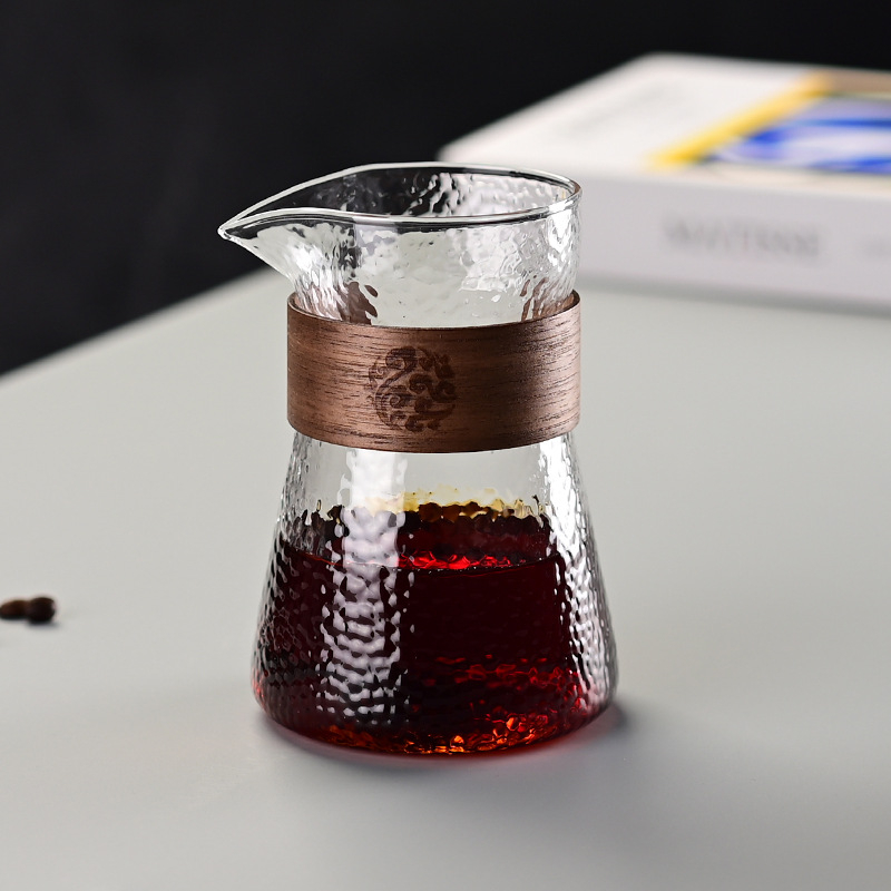 Set de cafea pour-over din sticlă: oală de cafea realizată manual cu ceașcă de degustare