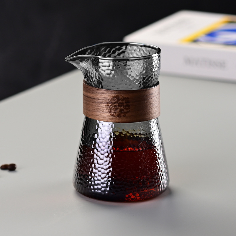 Set de cafea pour-over din sticlă: oală de cafea realizată manual cu ceașcă de degustare