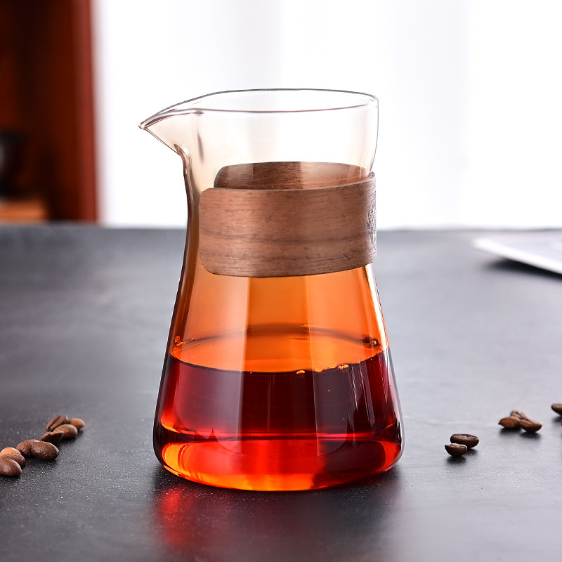 Set de cafea pour-over din sticlă: oală de cafea realizată manual cu ceașcă de degustare