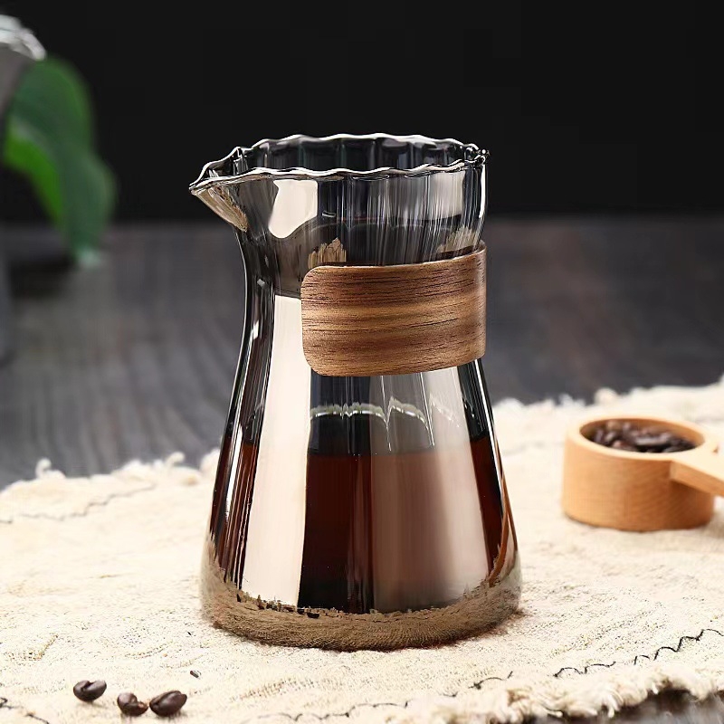 Set de cafea pour-over din sticlă: oală de cafea realizată manual cu ceașcă de degustare