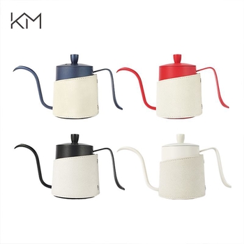 Ceainic pour-over pentru cafea din oțel inoxidabil 304, gură lungă, cu capac, pentru uz casnic
