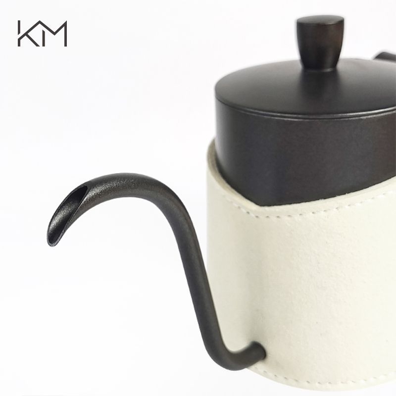 Ceainic pour-over pentru cafea din oțel inoxidabil 304, gură lungă, cu capac, pentru uz casnic