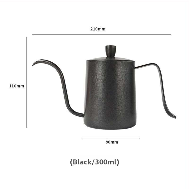 Ceainic pour-over pentru cafea din oțel inoxidabil 304, gură lungă, cu capac, pentru uz casnic