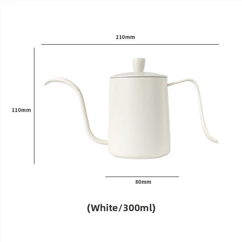 Ceainic pour-over pentru cafea din oțel inoxidabil 304, gură lungă, cu capac, pentru uz casnic