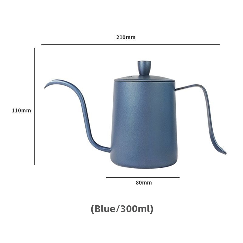 Ceainic pour-over pentru cafea din oțel inoxidabil 304, gură lungă, cu capac, pentru uz casnic