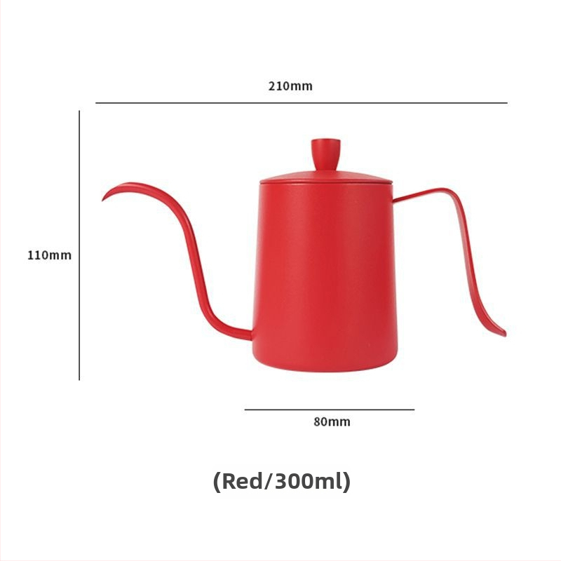 Ceainic pour-over pentru cafea din oțel inoxidabil 304, gură lungă, cu capac, pentru uz casnic