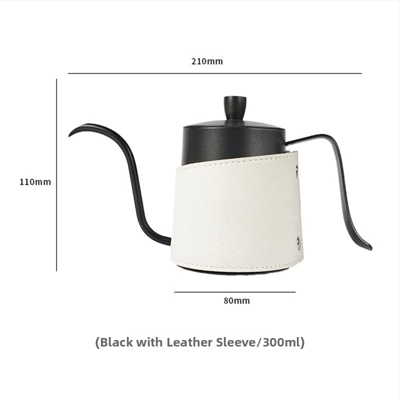 Ceainic pour-over pentru cafea din oțel inoxidabil 304, gură lungă, cu capac, pentru uz casnic