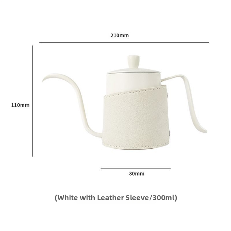 Ceainic pour-over pentru cafea din oțel inoxidabil 304, gură lungă, cu capac, pentru uz casnic