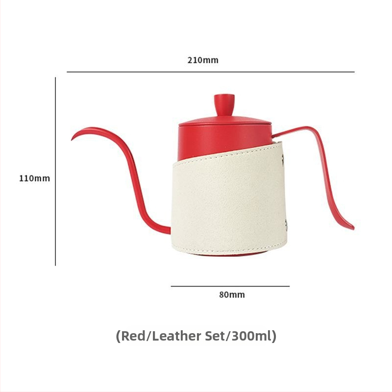 Ceainic pour-over pentru cafea din oțel inoxidabil 304, gură lungă, cu capac, pentru uz casnic